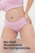 Sera Fine Rib Mid Rise Hipster - Pink