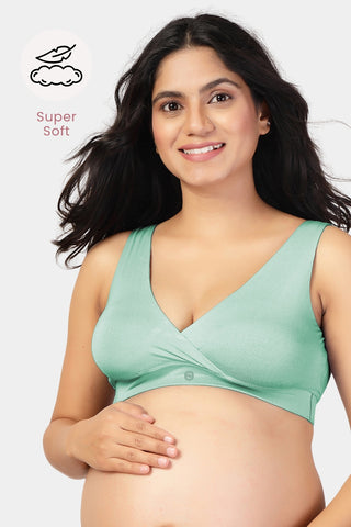 247 (Upgraded) Mint Green Modal Padded Maternity Feeding Bra