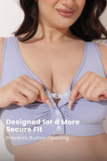 Ruched Modal Front-Open Bra with G-Hook - Mist