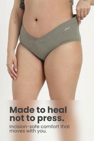 Modal C-Section Panties for Mothers (Pack of 4) (Black, Mauve, Navy & Matcha)
