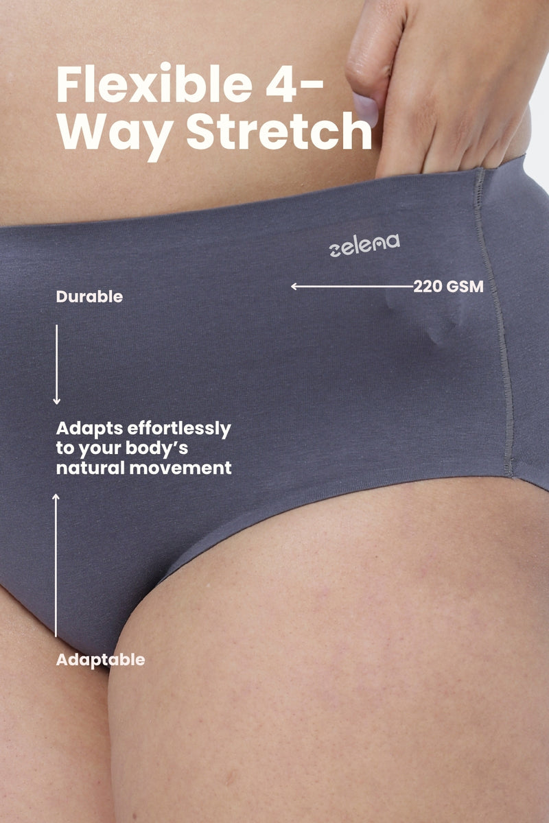 The Invisible Panty (Cotton | High Rise | Dark Grey)