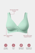 247 (Upgraded) Mint Green Modal Padded Maternity Feeding Bra