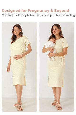 Mario Rib Zipless Feeding Dress - Ivory