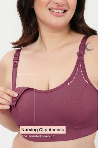 SecureFit Cotton Non-Padded Feeding Bra - Blush