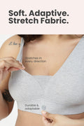 SecureFit Cotton Fixed-Pad Bra - Grey Melange