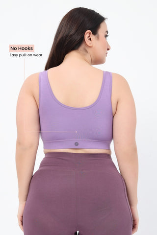 Ruched Pack of 2 Modal Front-Open Bra - (Lavender, Matcha)