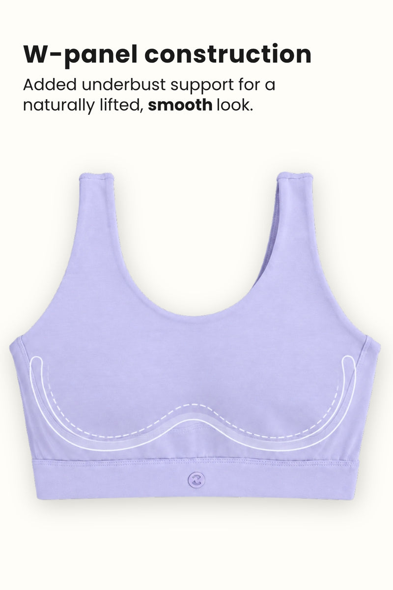 Sculpt & Lift Cotton Sports Bra - M-Blue