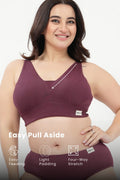 Natural Shape Wide Rib Bra - Dark Berry