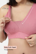 SecureFit Cotton Fixed-Pad Bra - Mauve Rose