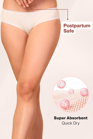 Monthly Disposable White Maternity Panties (Pack of 6)