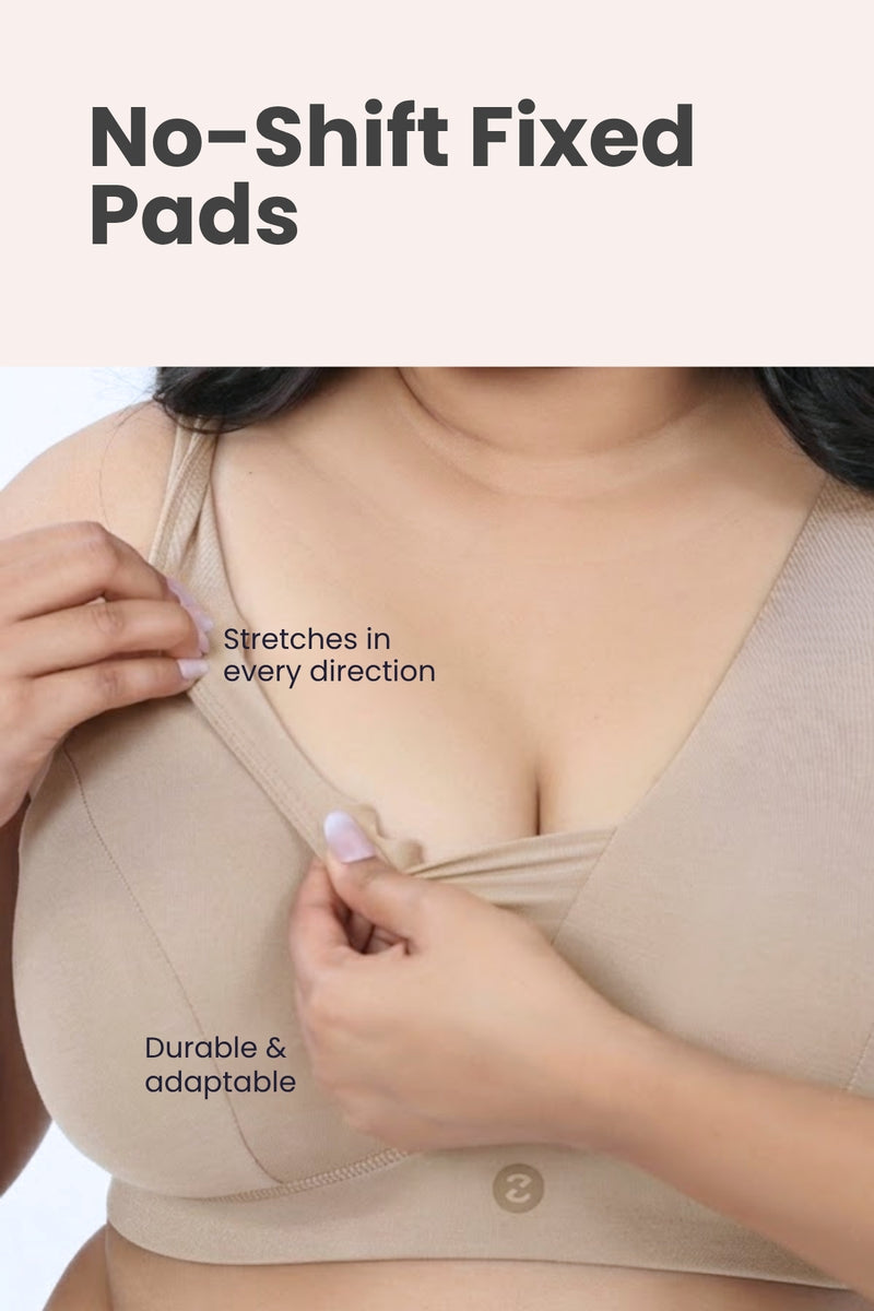 Fixed Padded Modal Maternity Bra with Support - Light Skin