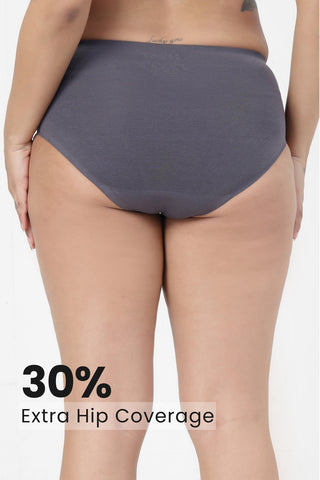 The Invisible Panty Pack Of 3 (Cotton | Mid Rise | Black, Dark Grey & Mauve)