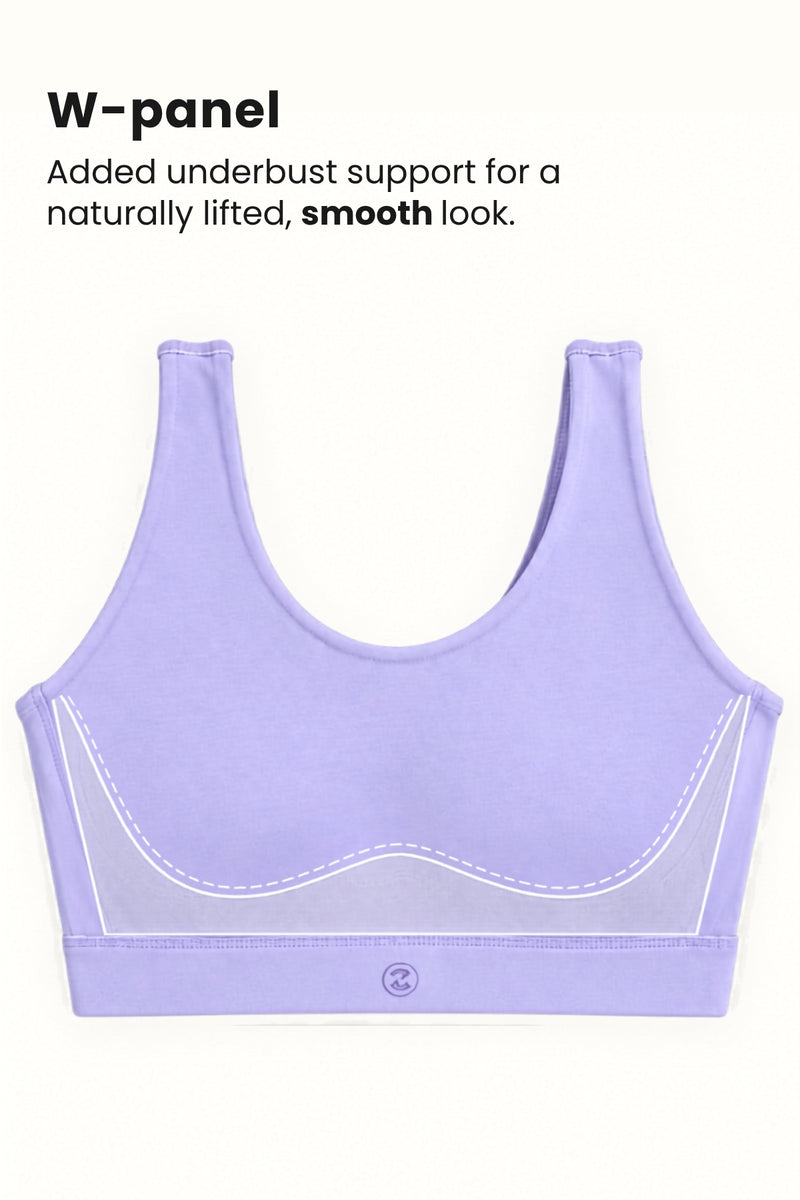 Sculpt & Lift Cotton Sports Bra - M-Blue