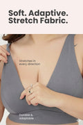 SecureFit Cotton Fixed-Pad Bra - Dark Grey