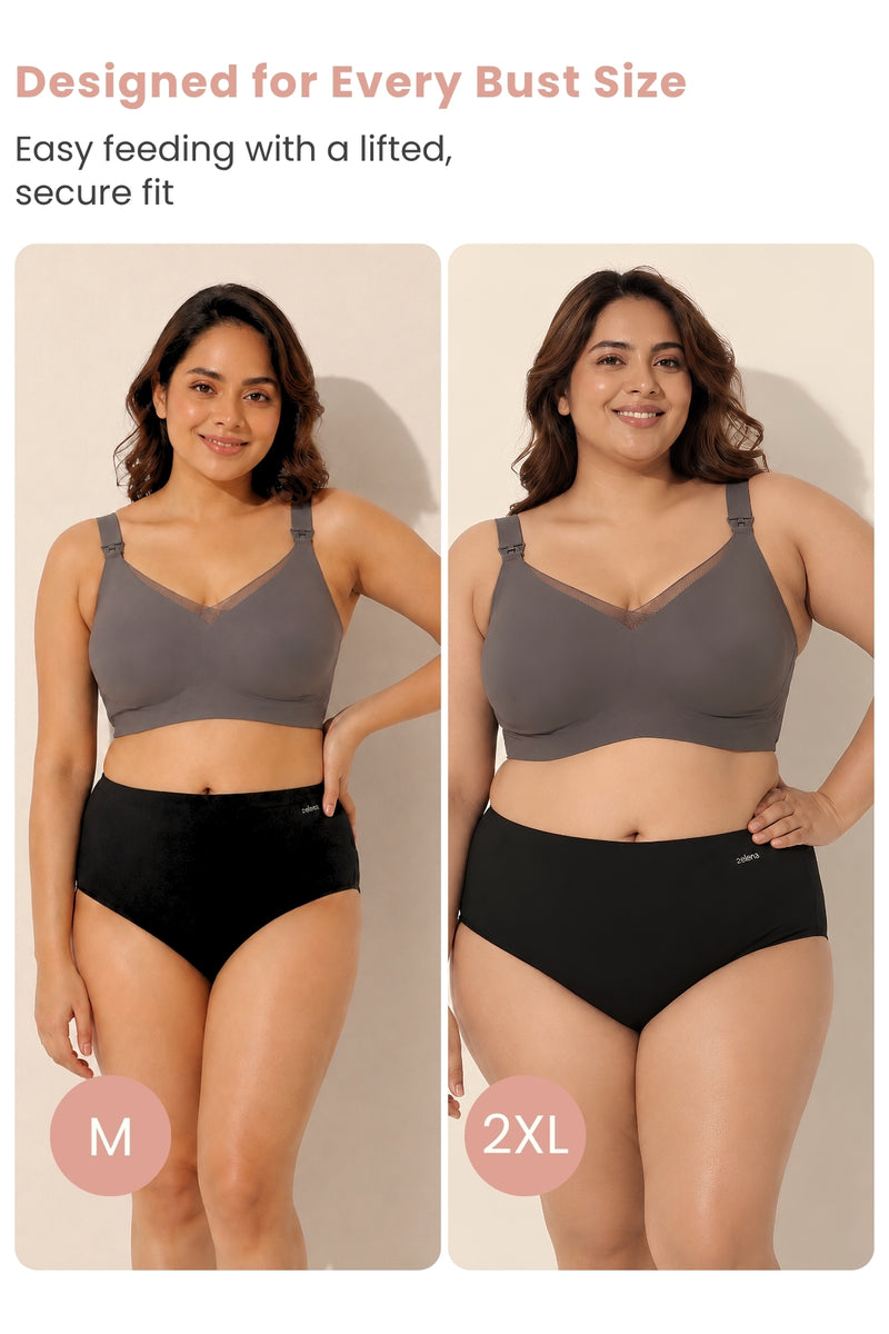 Sculpt & Lift Powermesh Nursing Bra - Chrome