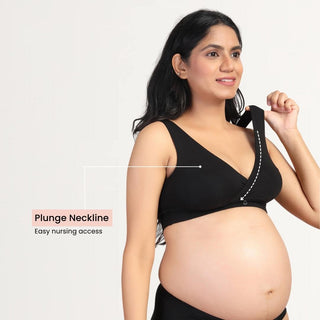 247 Black Modal Padded Maternity Feeding Bra