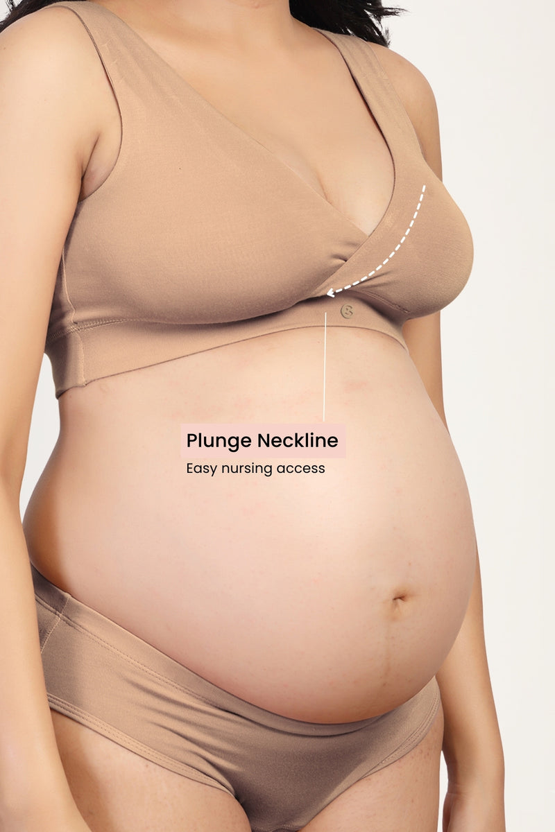 247 (Upgraded) Dark Skin Modal Padded Maternity Feeding Bra