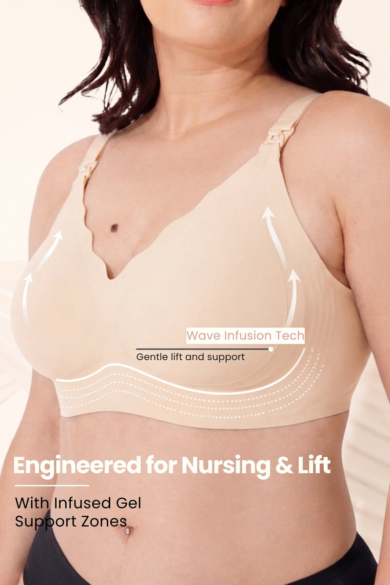 Sculpt & Lift Scallop Nursing Bra - Champagne