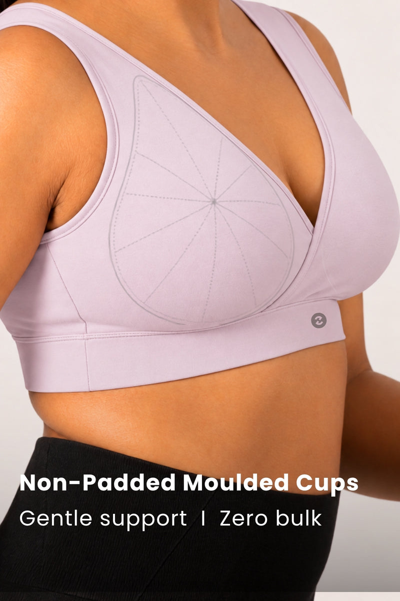 EasyMove non-padded Cotton Yoga Bra - Light Grey