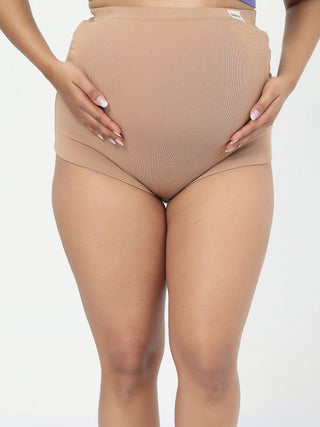 Pregnancy Cotton Panty (Pack of 3) (Skin, Rose Gold & Black)