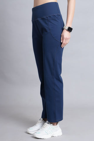 High Waisted Gentle Compression Navy Blue Pant (Postpartum)