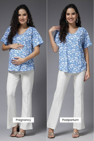 Sky Blue Top; design is suitable for comfortable daily wear at home.