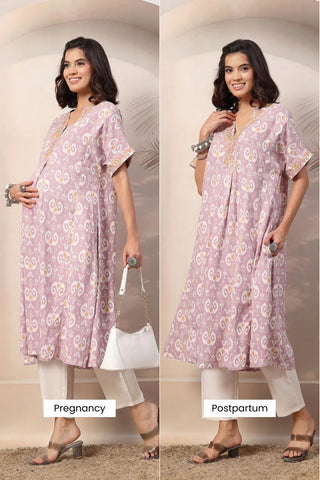 High-quality image of the Rayon texture and finish of the Sunshine Lavender Glow Suit Set.