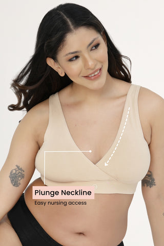 247 (Upgraded) Modal Padded Maternity Feeding Bra - Butter