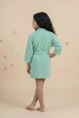 100% Soft Cotton Terry Bathrobe for Kids - Green