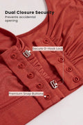 Ruched Modal Front-Open Bra with G-Hook - Rust