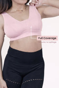 Fixed Padded Modal Maternity Bra with Support - Light Pink