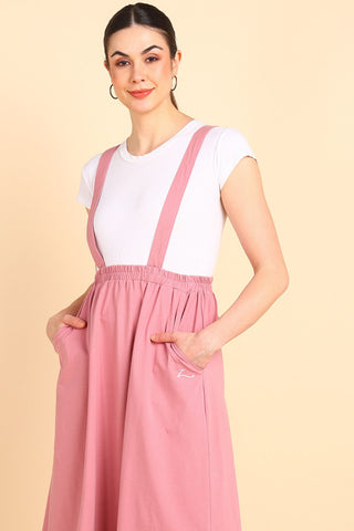 Pretty Pink 100% Cotton Jersey Skirt with Detachable Strap & Pockets