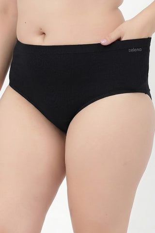 High-Waist Cotton Comfort Hipster (Pack of 4) (Black, Blush, Grey Melange & Light Skin)