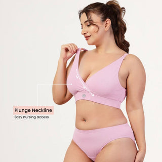 247 Extra Support Cotton Feeding Bra with Adjuster - Pink