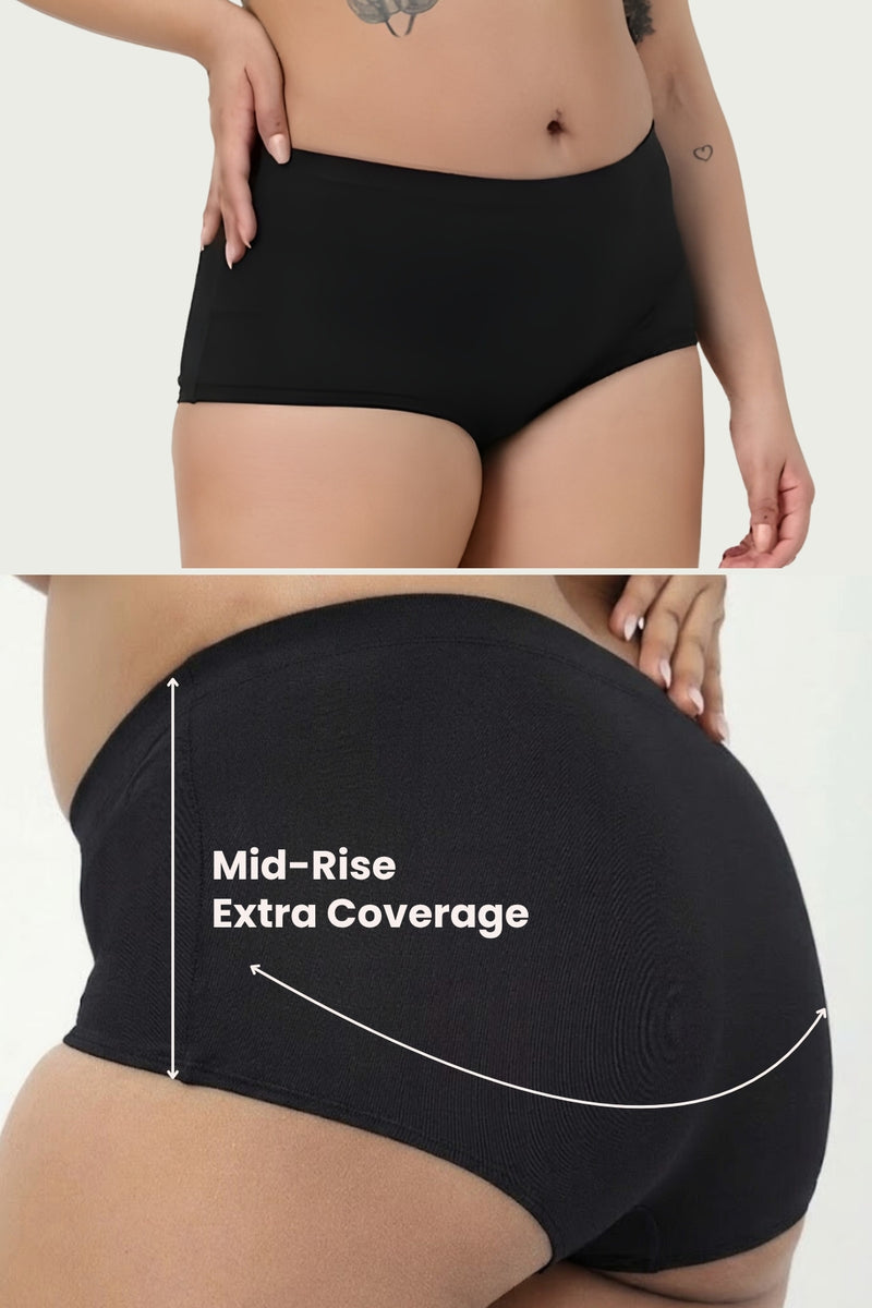Sculpting Cotton Mid Rise Boy Short - Black