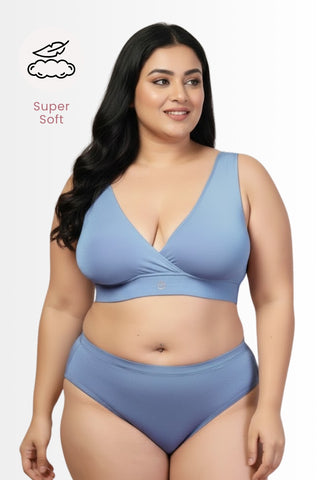 247 (Upgraded) Royal Blue Modal Padded Maternity Feeding Bra