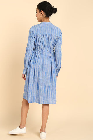 Striped Dobby 100% Cotton Zipless Maternity Dress
