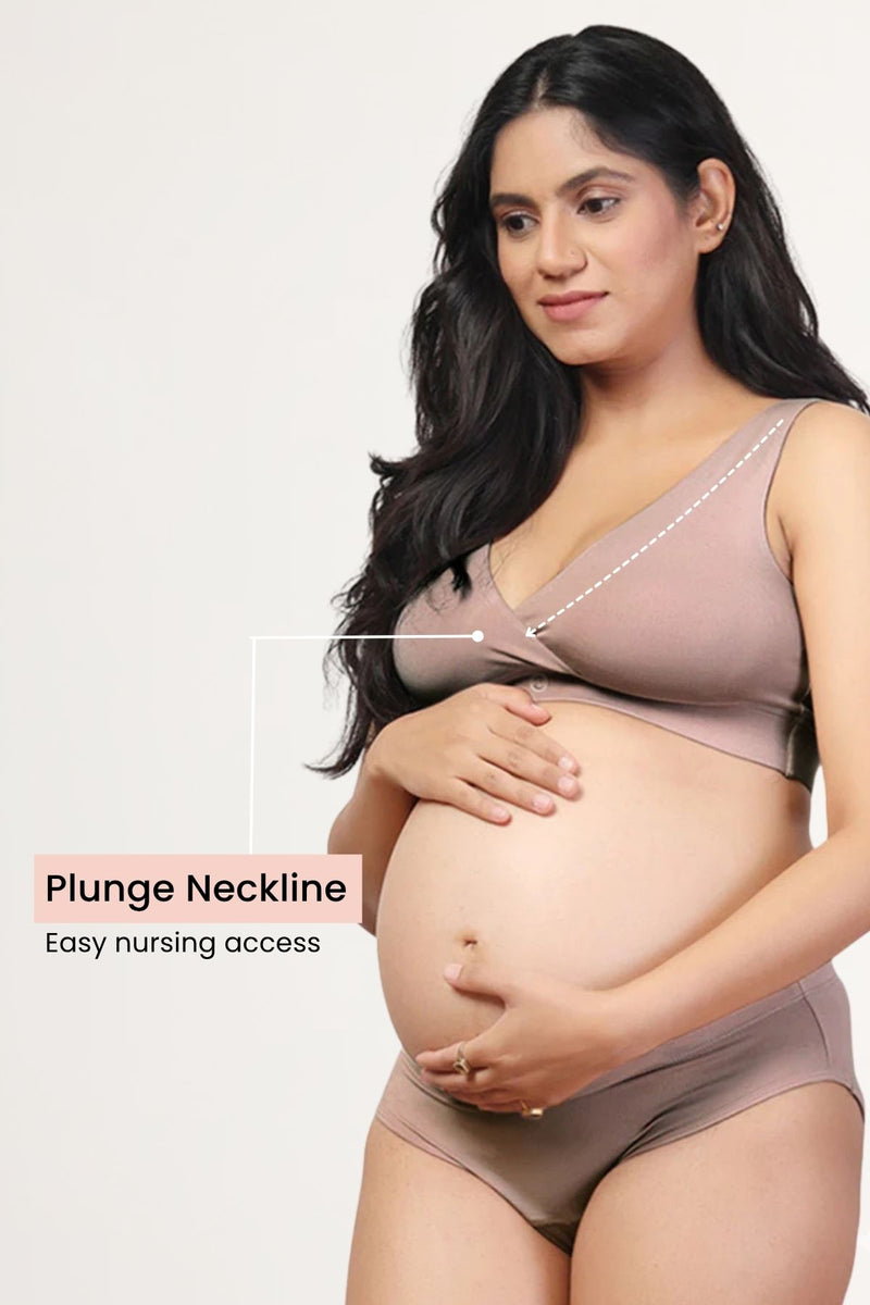 247 (Upgraded) Woodrose Modal Padded Maternity Feeding Bra