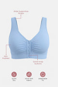 Ruched Modal Front-Open Bra - Cornflower Blue