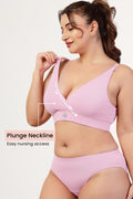 247 Extra Support Cotton Feeding Bra with Adjuster - Pink