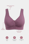 Ruched Modal Front-Open Bra - Lilac