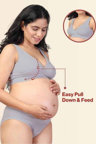 247 Light Grey Padded Maternity Feeding Bra