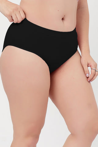 Sera Fine Rib Mid Rise Hipster - Black