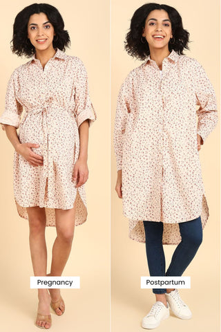 Swiss Dot Dobby 100% Cotton Shirt Dress