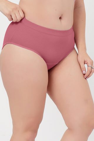 Sera Fine Rib Mid Rise Hipster - Blush