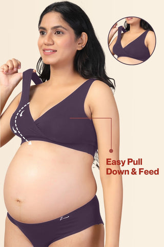 247 Wine Padded Maternity Feeding Bra