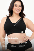 Natural Shape Wide Rib Bra - Black