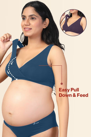 247 Teal Padded Maternity Feeding Bra