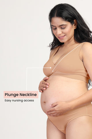 247 Modal Pack of 2 Padded Maternity Feeding Bra (Skin)