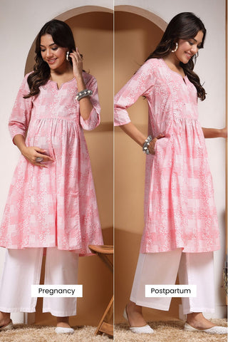 Summer Bliss Flair Maternity Feeding Kurti